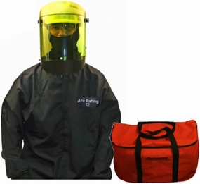Cementex CFRPK12-3X2 Arc Flash Rated Task Wear Duffel Bag Kit with FR Treated Cotton Parka and Class 2 Gloves, Rating: 12 Calories, Color: Navy, Size: 3X-Large