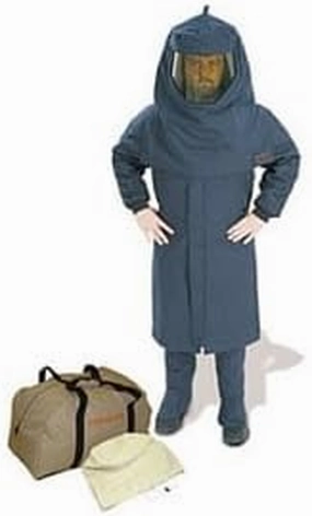 Cementex CL4CK-5X0 Arc Flash Rated Task Wear Duffel Bag Kit with FR Treated Cotton Coveralls and Class 0 Gloves, Rating: 40 Calories, Color: Navy, Size: 5X-Large