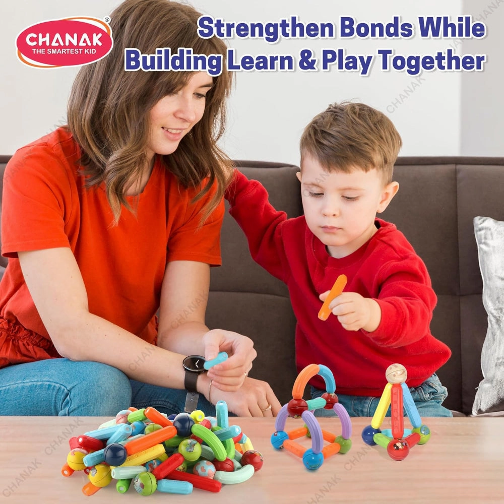 Chanak Magnetic Building Stick & Ball Blocks -76 Piece
