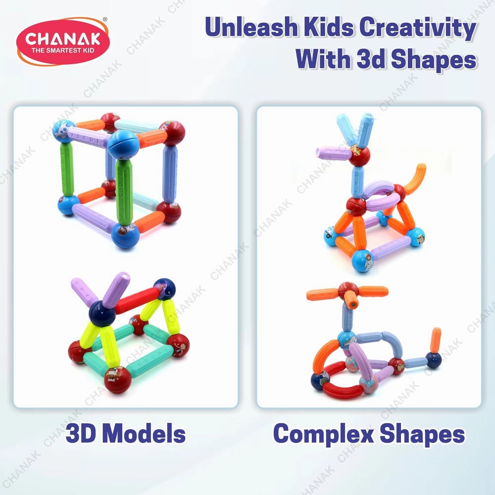 Chanak Magnetic Building Stick & Ball Blocks -76 Piece