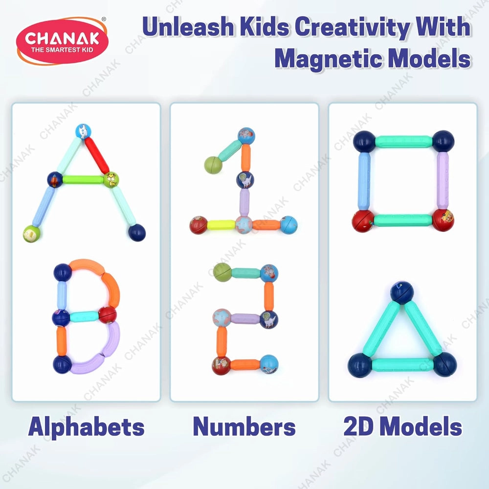 Chanak Magnetic Building Stick & Ball Blocks -76 Piece