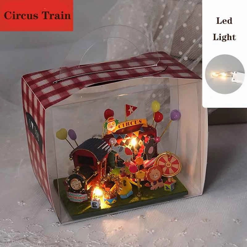 Christmas New Year Gift Mini Diy Doll House Accessories Casa Dollhouse Miniature Furniture Handmade Wooden Birthday gifts toys