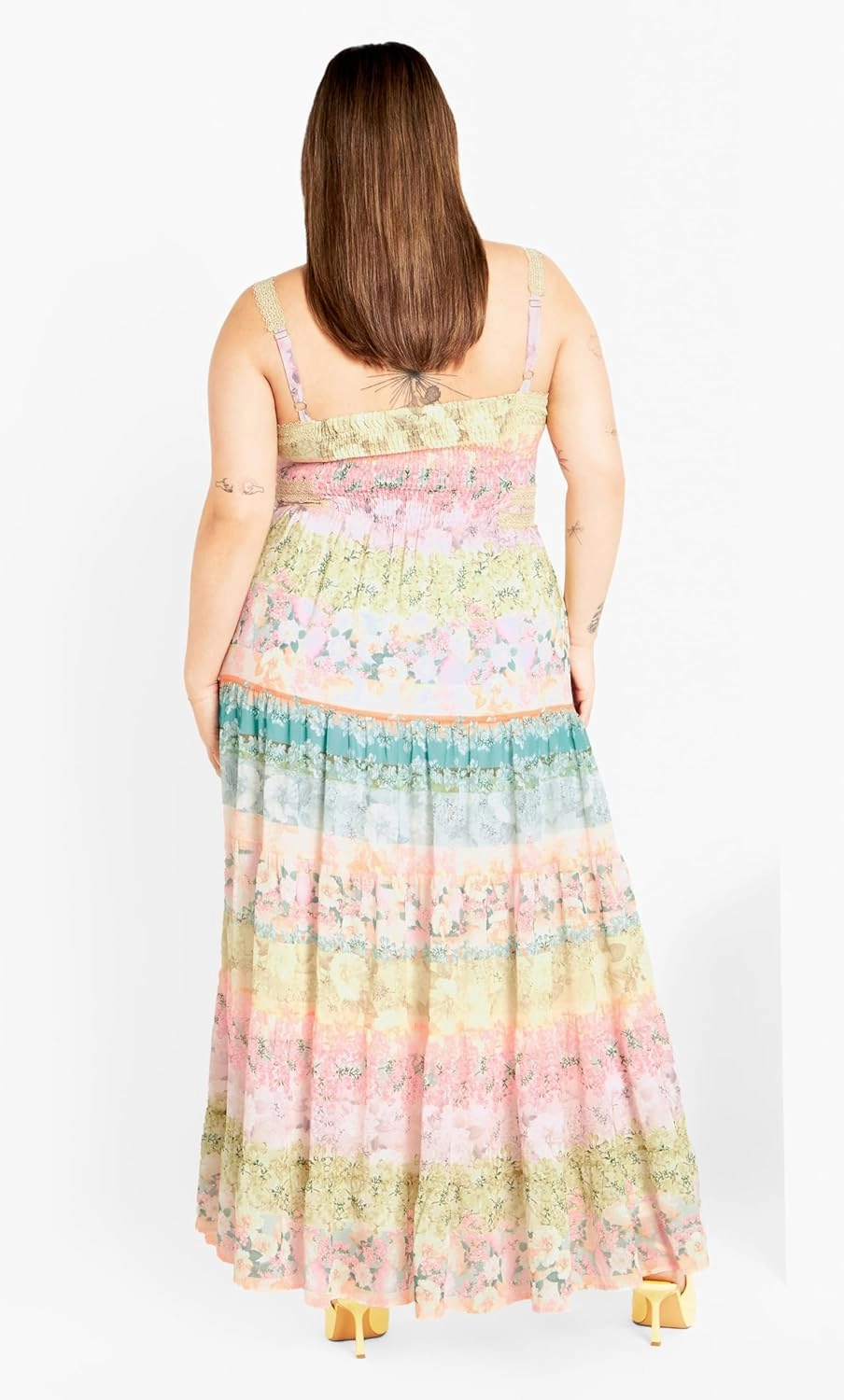 CITY CHIC Women's Plus Size Augustine Print Tier Maxi Dress