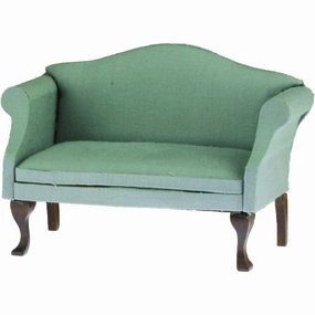 Classics by Handley Dollhouse Sofa, Walnut with Grey Fabric