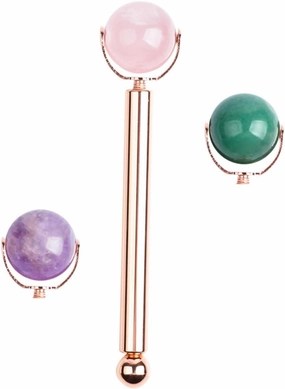 CLISPEED 1Set Jade Roller Face Roller Massager for Skin Care Puffiness Relief Includes Replacement Roll Beads and Roller Bar for Migraine Relief and Redness Reduction