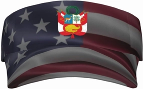 Coat of Arms of Peruvian Adult Sun Visor Cap - UV Protection, Breathable, Adjustable, Sports & Outdoor Hat Black