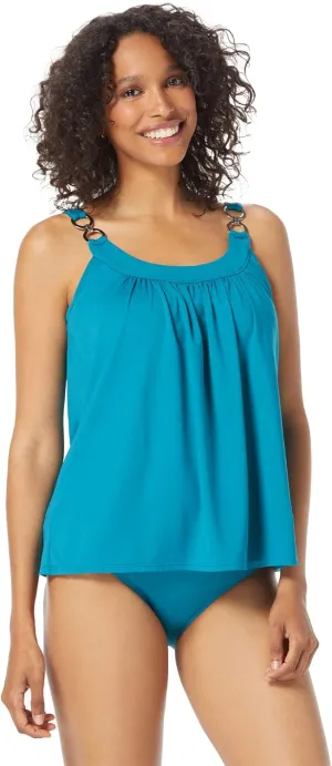 COCO REEF Ultra Fit Bra Sized Underwire Loose Fit A-Line Tankini Swimsuit, Full Coverage Swimwear Top