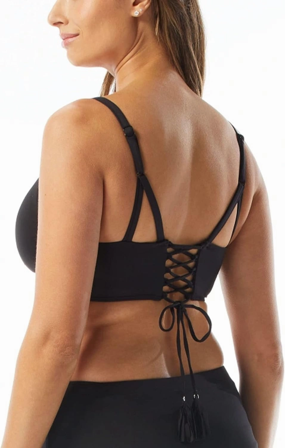 COCO REEF Astra Bra Sized Bikini Top — Criss Cross Back, Molded V-Wire Cups C, D, DD