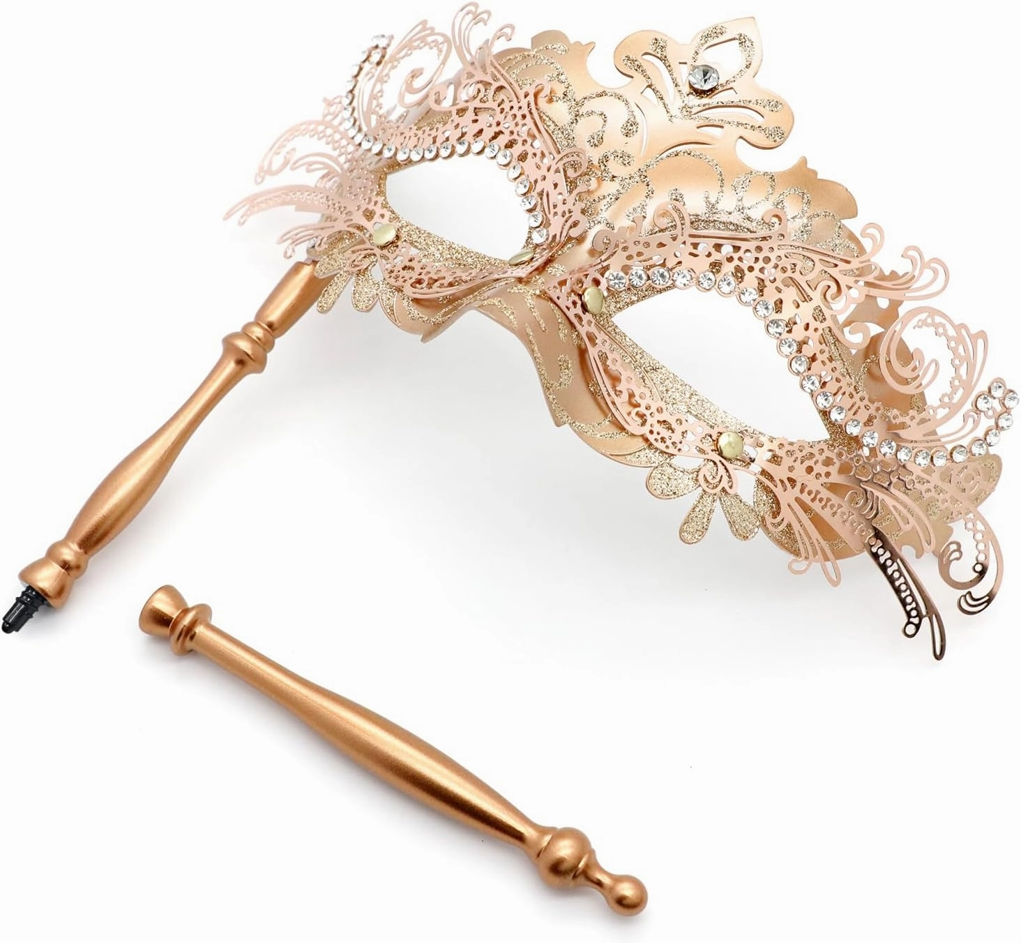 Coddsmz Masquerade Mask with Stick Venetian Mask Mardi Gras Decorations for Womens Halloween Costume Mask