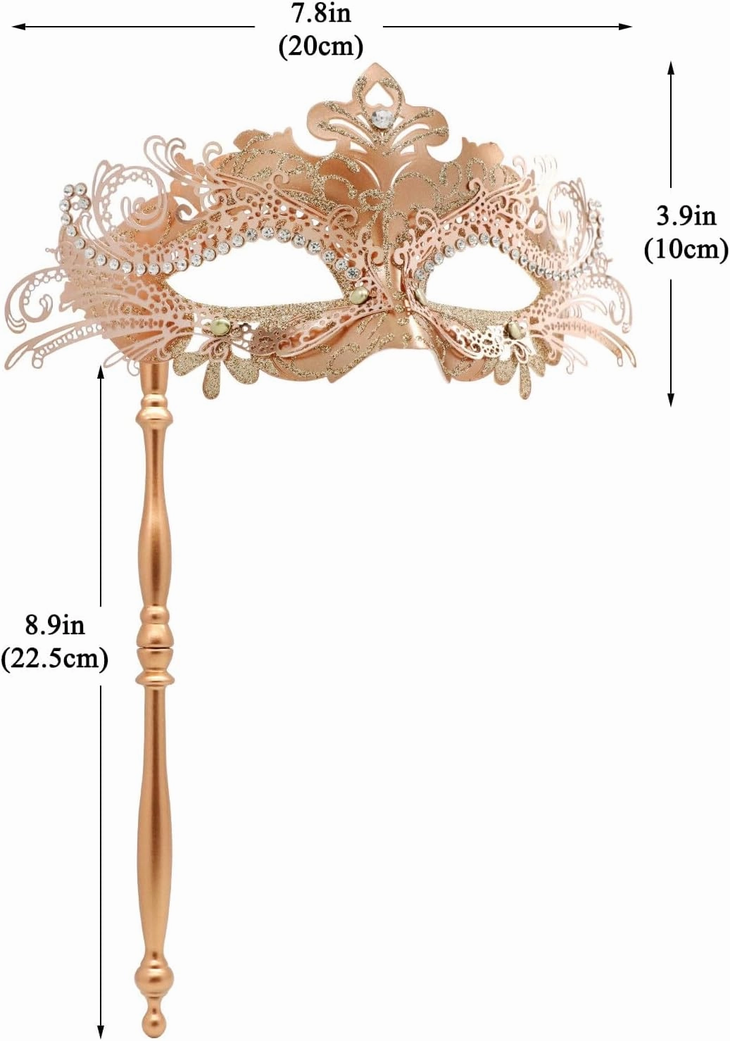 Coddsmz Masquerade Mask with Stick Venetian Mask Mardi Gras Decorations for Womens Halloween Costume Mask