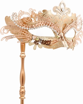 Coddsmz Masquerade Mask with Stick Venetian Mask Mardi Gras Decorations for Womens Halloween Costume Mask