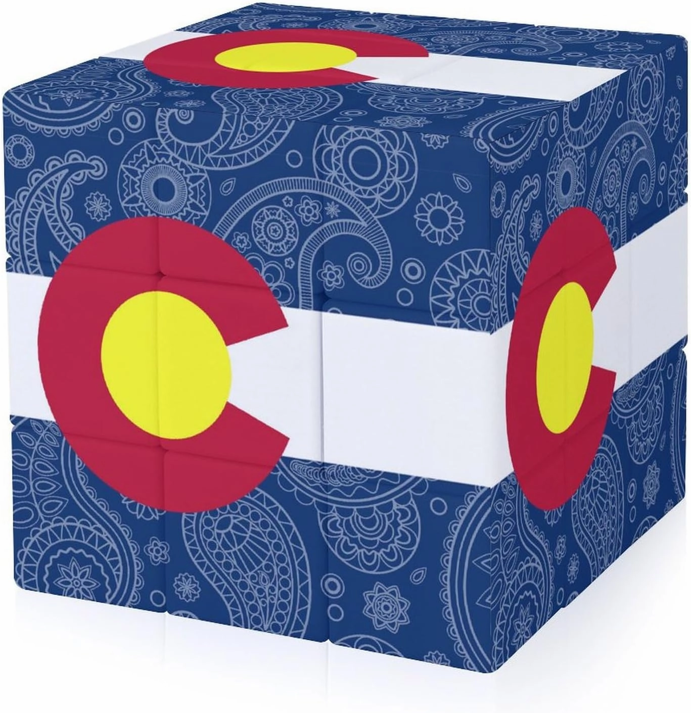 Colorado State Paisley Flag Funny 3x3x3 Cube Smooth Lightweight Puzzle for Adult Graphic Printing Travel