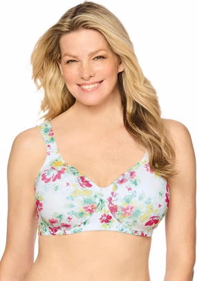 Comfort Choice Women's Plus Size Cotton Wireless Lightly Padded T-Shirt Bra
