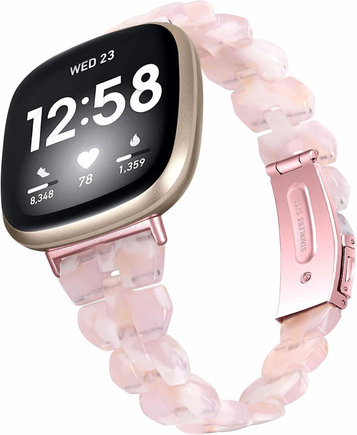 Compatible for Fitbit Sense 2/Fitbit Sense/Fitbit Versa 4/Fitbit Versa 3 bands Slim Resin Band Fashion Strap, Fashion Lightweight Wristband For Women