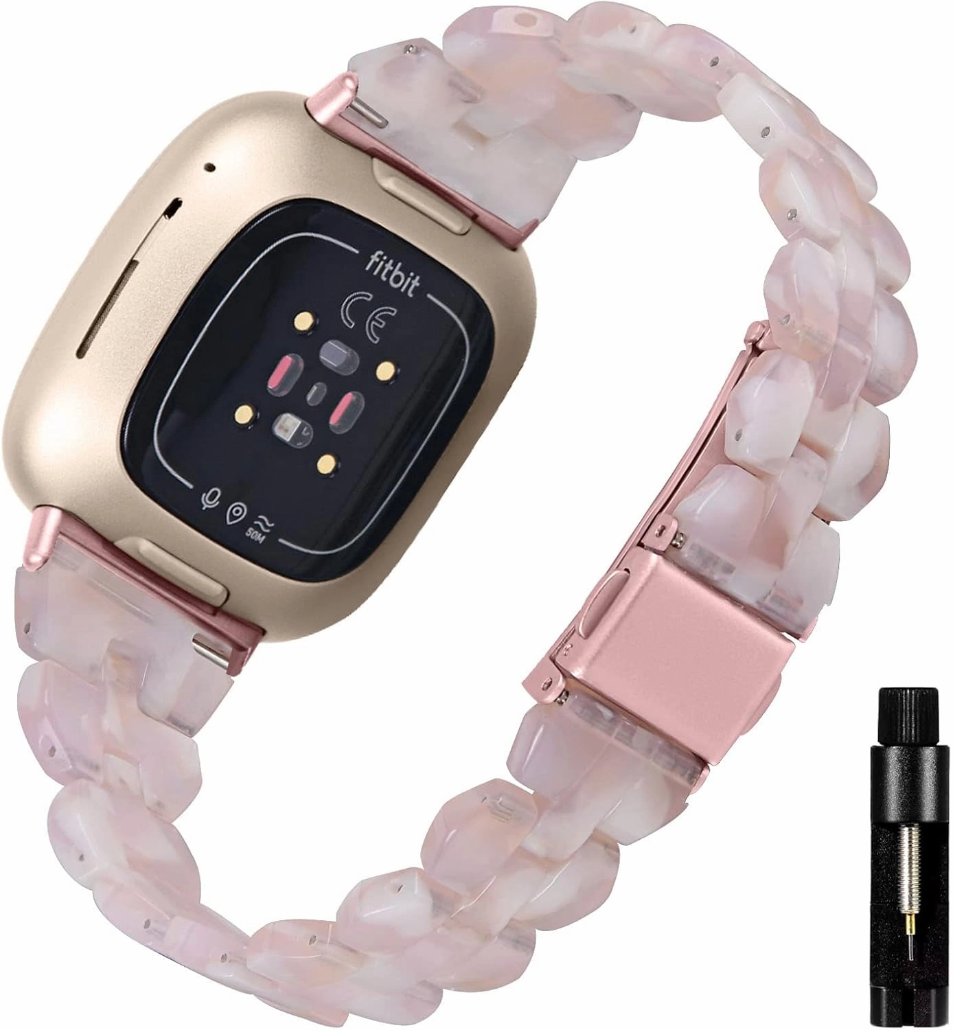 Compatible for Fitbit Sense 2/Fitbit Sense/Fitbit Versa 4/Fitbit Versa 3 bands Slim Resin Band Fashion Strap, Fashion Lightweight Wristband For Women