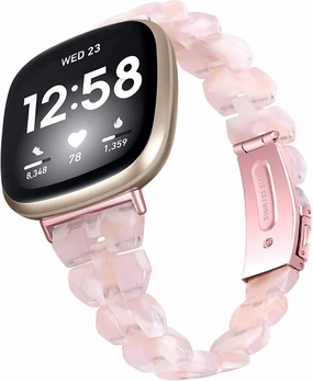 Compatible for Fitbit Sense 2/Fitbit Sense/Fitbit Versa 4/Fitbit Versa 3 bands Slim Resin Band Fashion Strap, Fashion Lightweight Wristband For Women