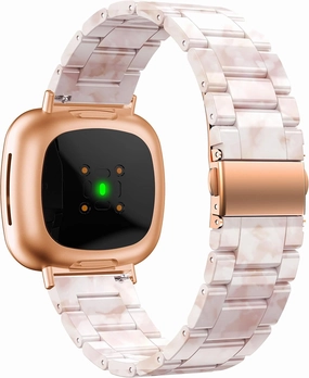 Compatible with Fitbit Versa 3/4, Sense Bands - Resin Watch Band - White - 21mm - Small to Medium - Fashion - Waterproof - Skin Friendly