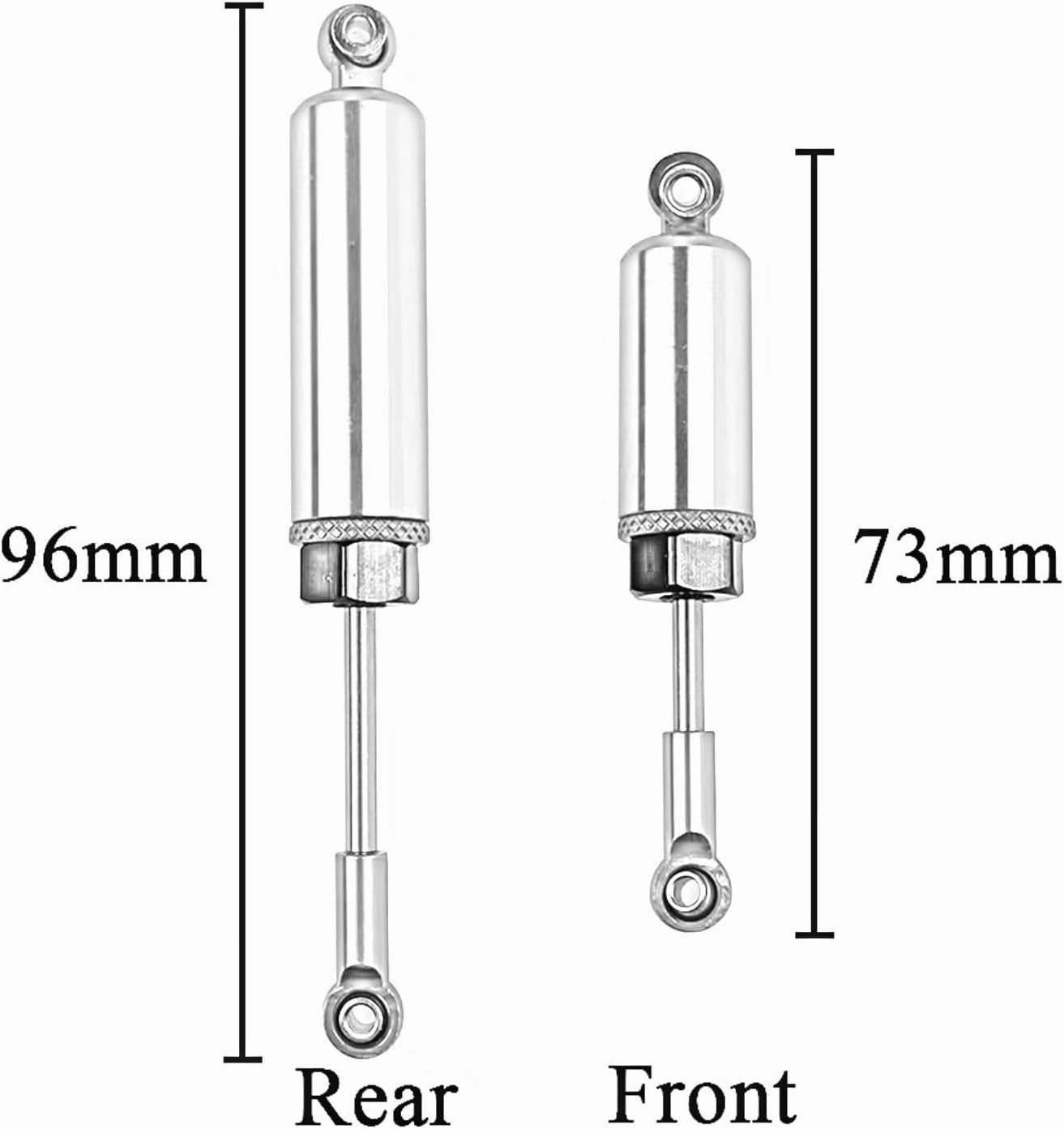 Compatible with Wltoys 12428 12429 12423 FY 01 03 1/12 RC Car Upgrade Parts Accessories Metal Front Rear Shock Alloy RC Shocks Damper(Silver)
