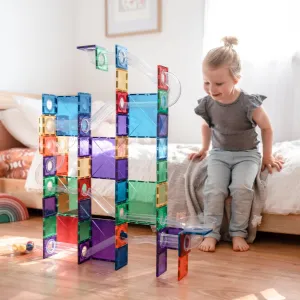 Connetix Tiles Rainbow ESSENTIAL BUNDLE Ball Run 92 Piece   42 Piece Square Best Seller