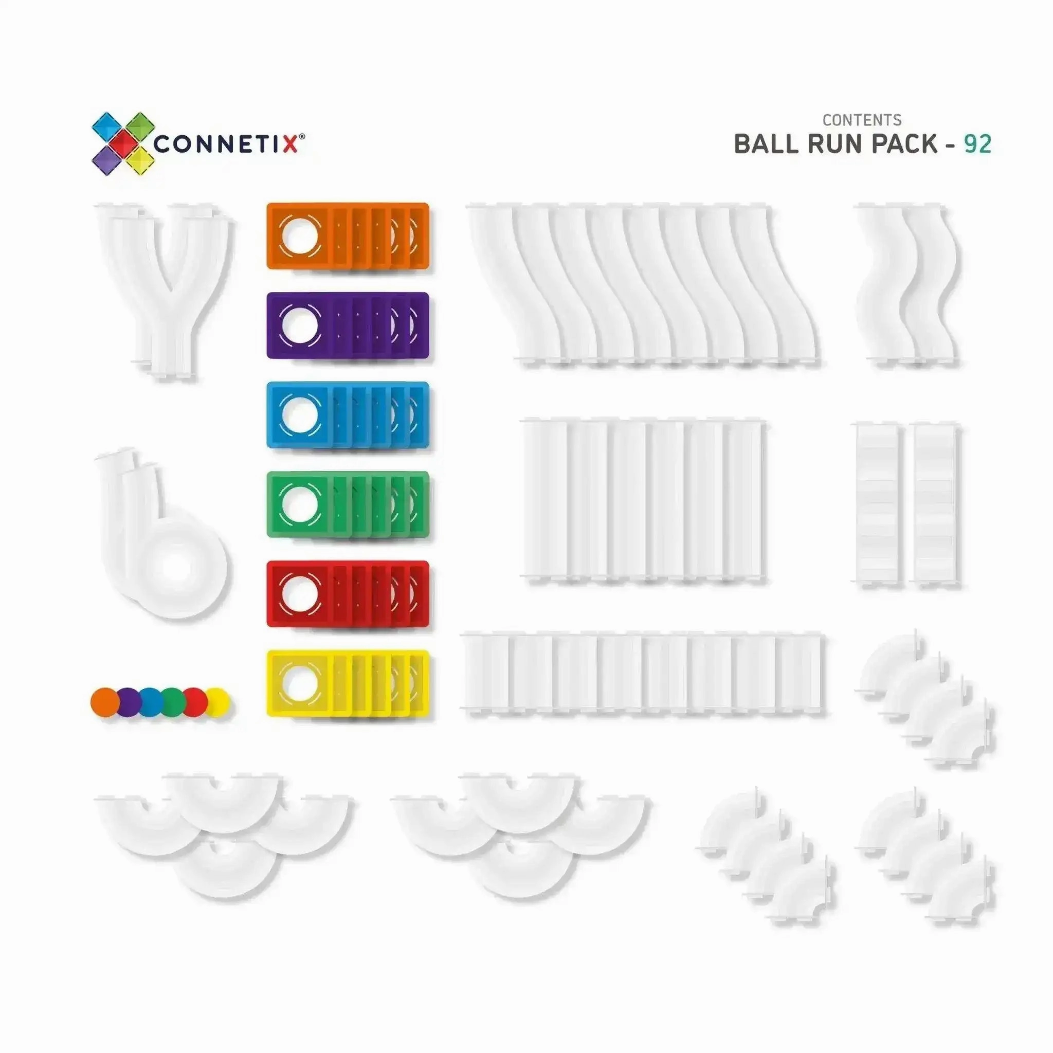 Connetix 92 Piece Ball Run Pack Rainbow