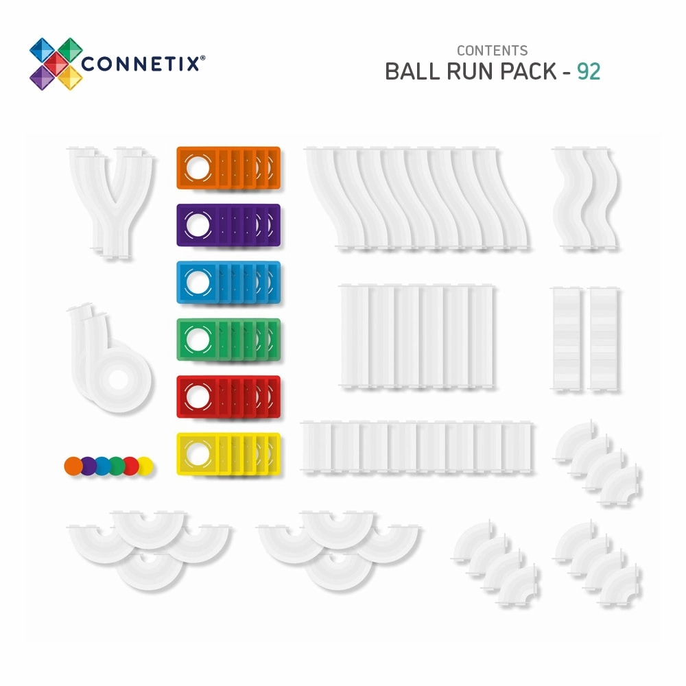 Connetix Rainbow Ball Run Pack- 92 Pieces