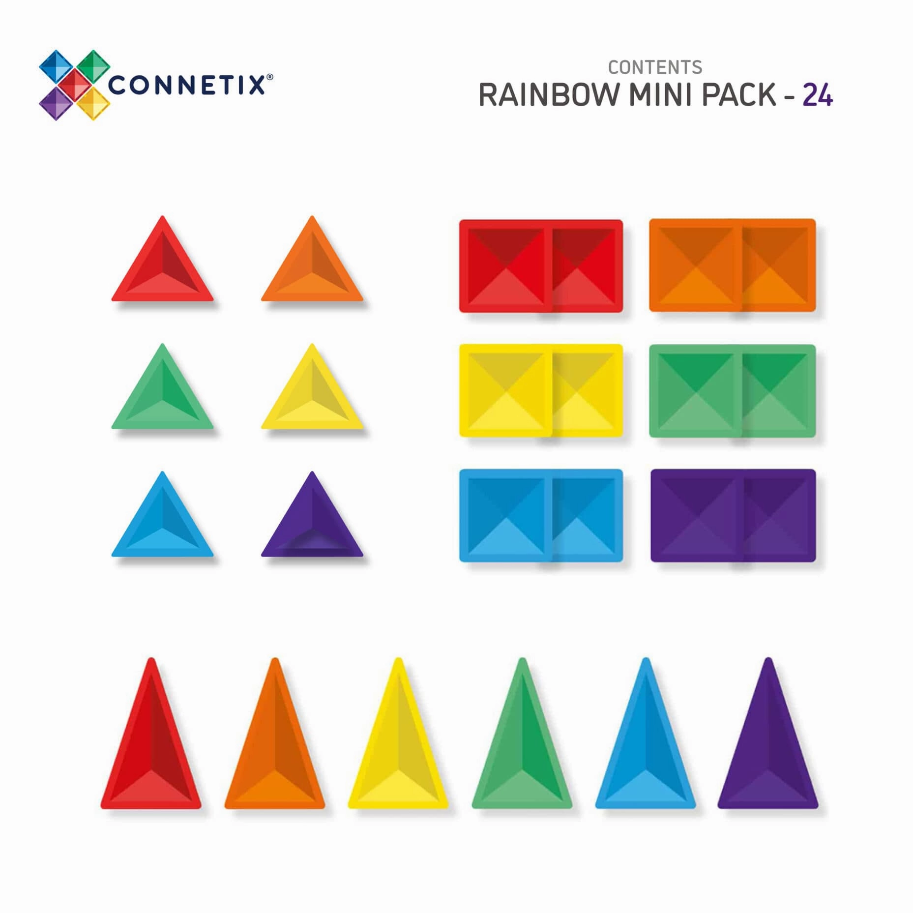 Connetix Rainbow Mini Pack- 24 Pieces