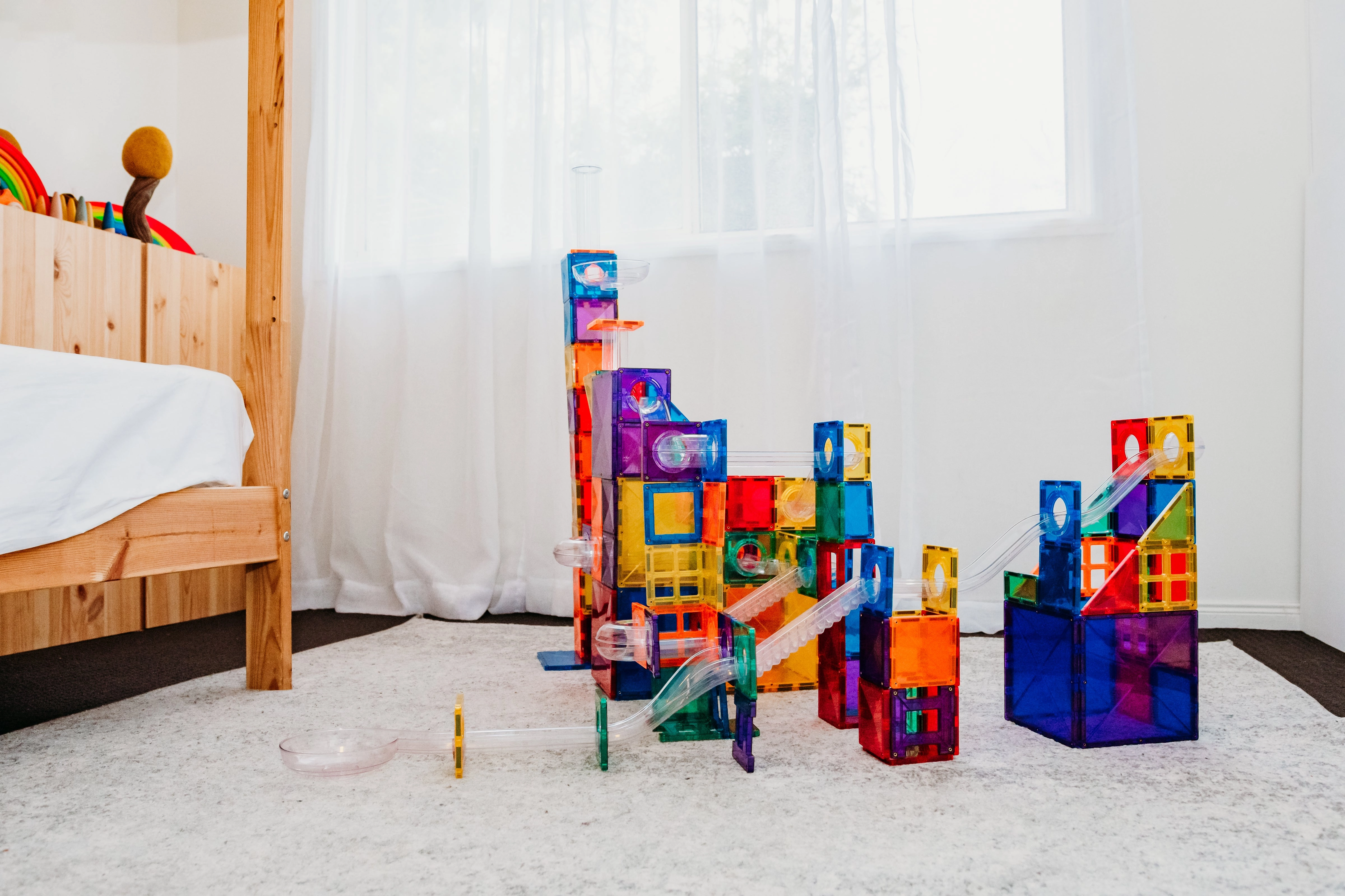 Connetix Tiles Ball Run Set 92 Pieces (Rainbow)