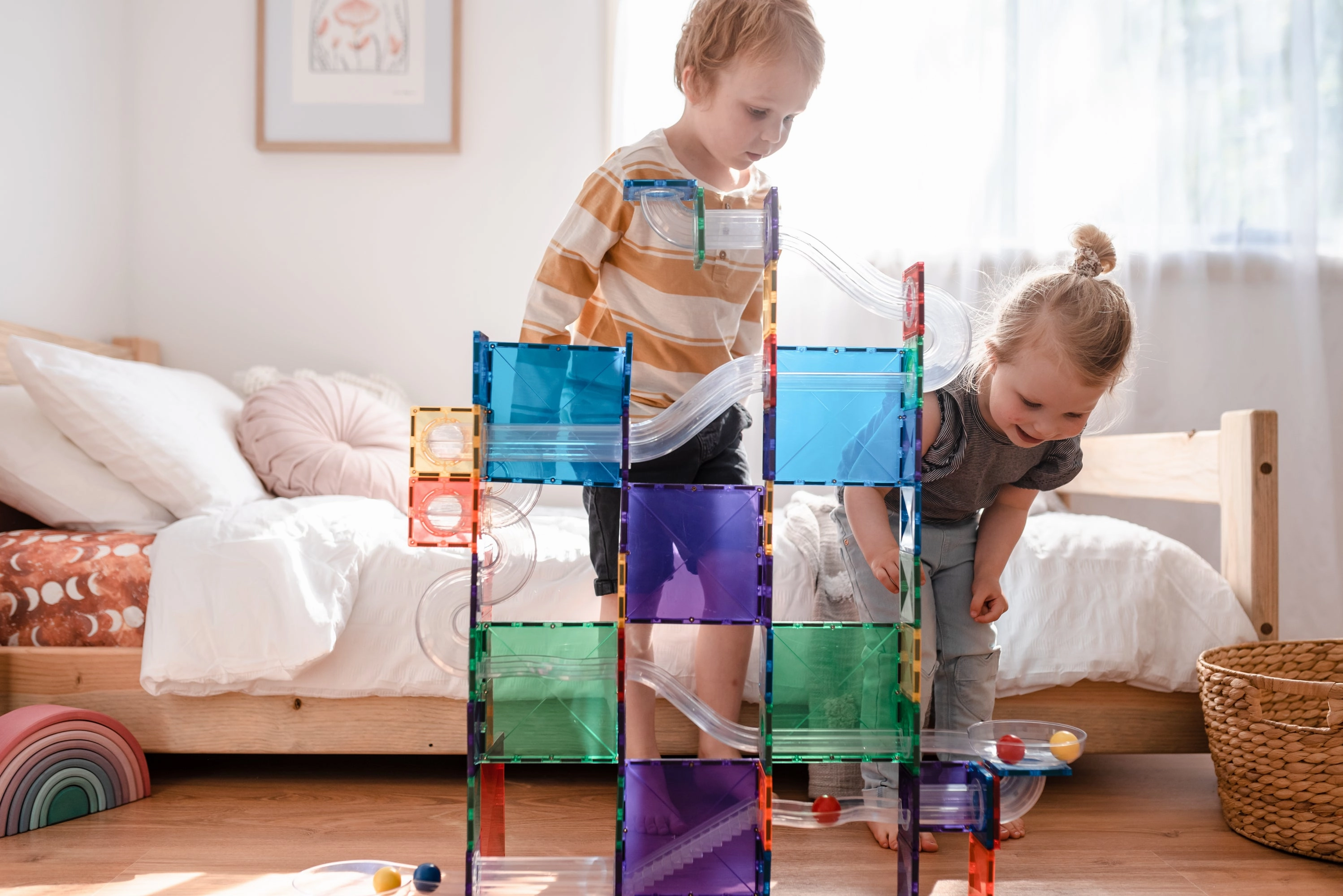 Connetix Tiles Ball Run Set 92 Pieces (Rainbow)