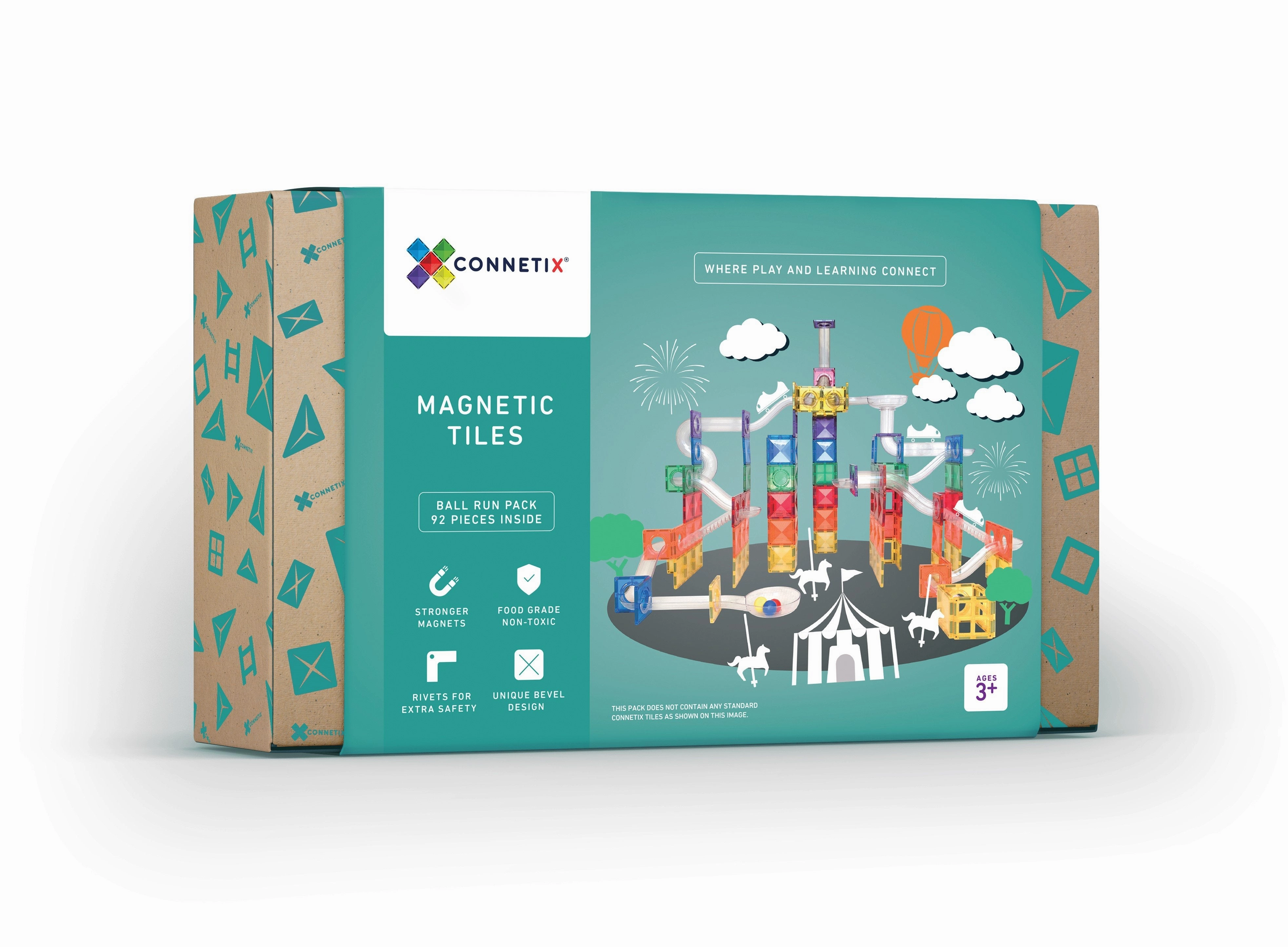 Connetix Tiles Ball Run Set 92 Pieces (Rainbow)