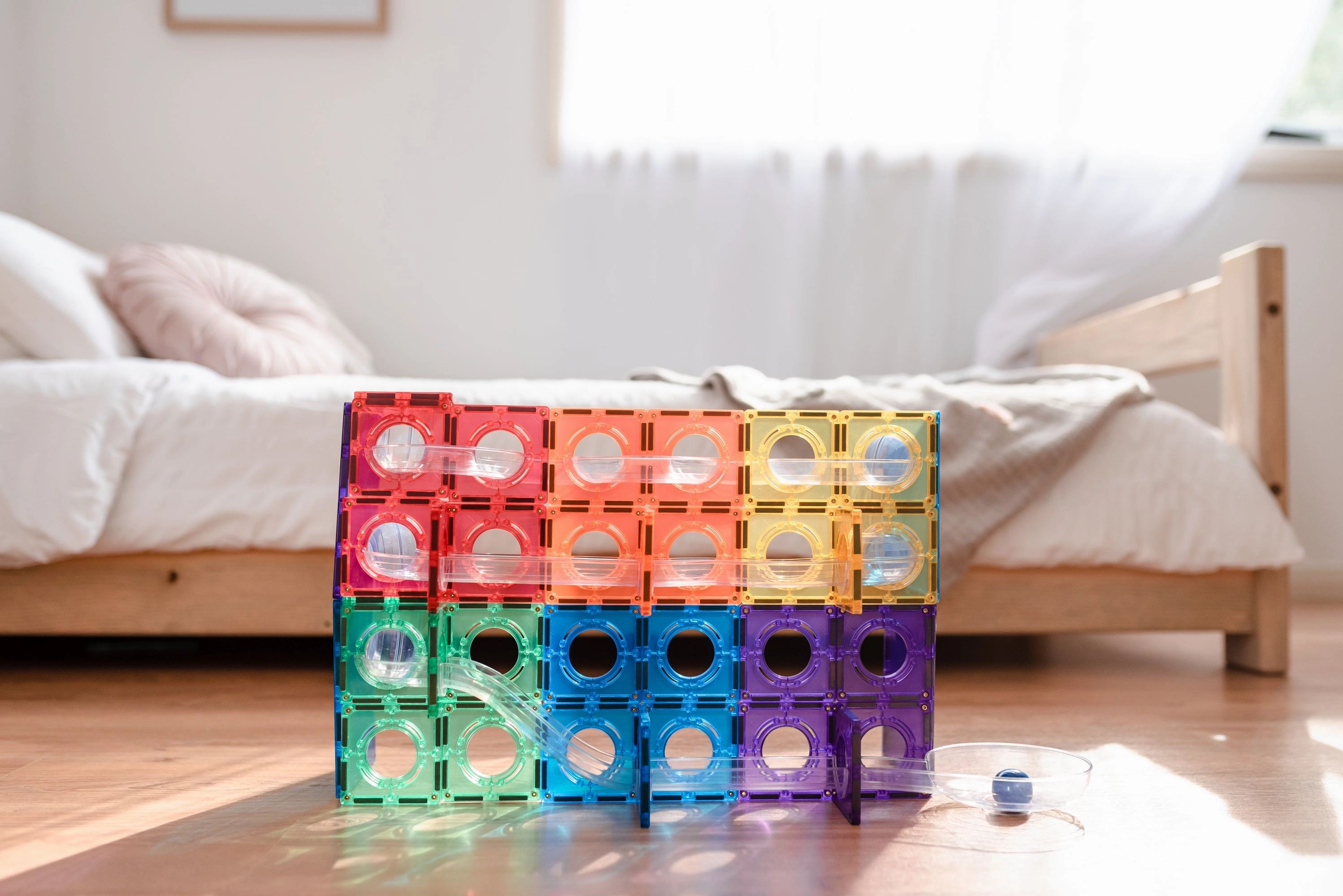Connetix Tiles Ball Run Set 92 Pieces (Rainbow)
