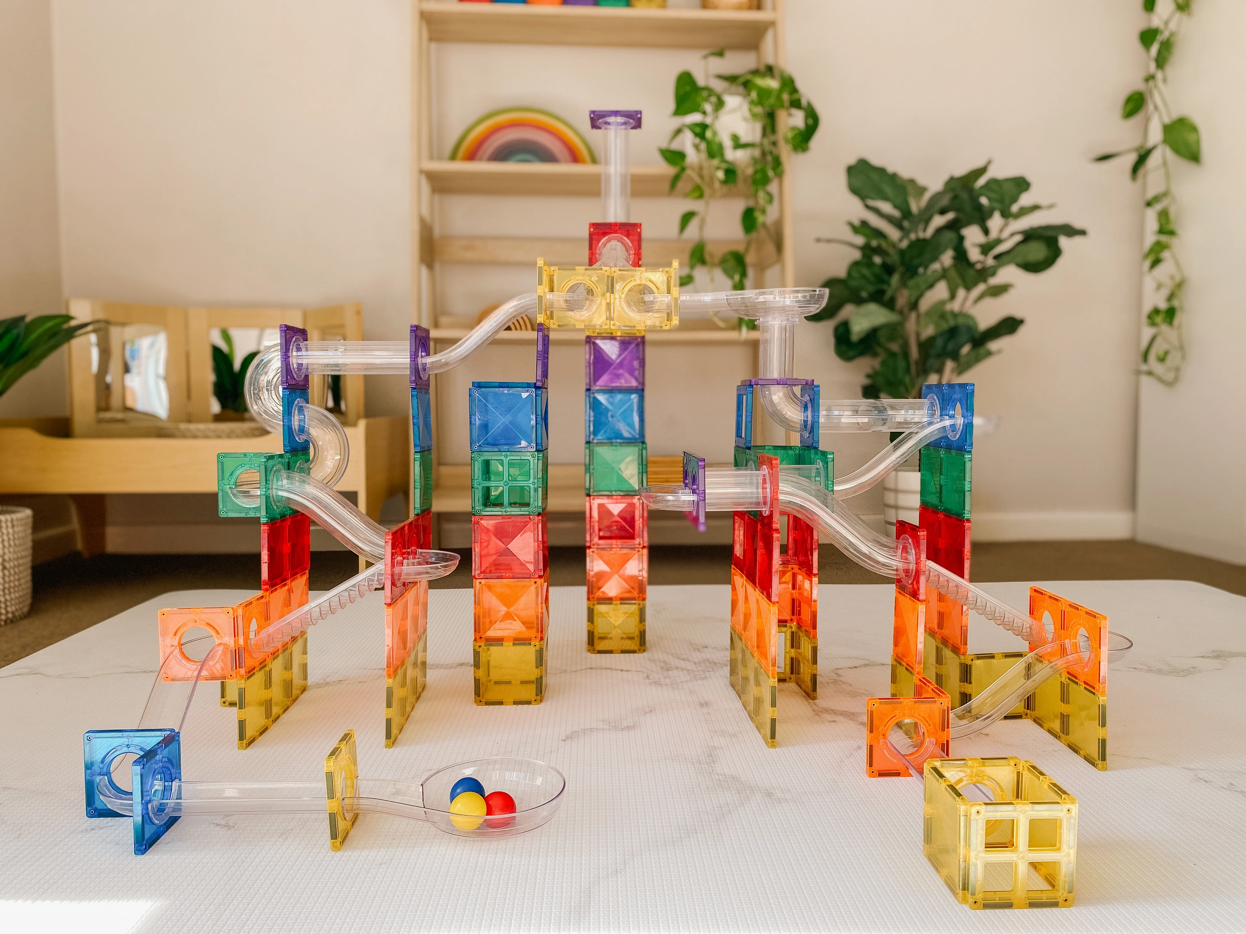 Connetix Tiles Ball Run Set 92 Pieces (Rainbow)