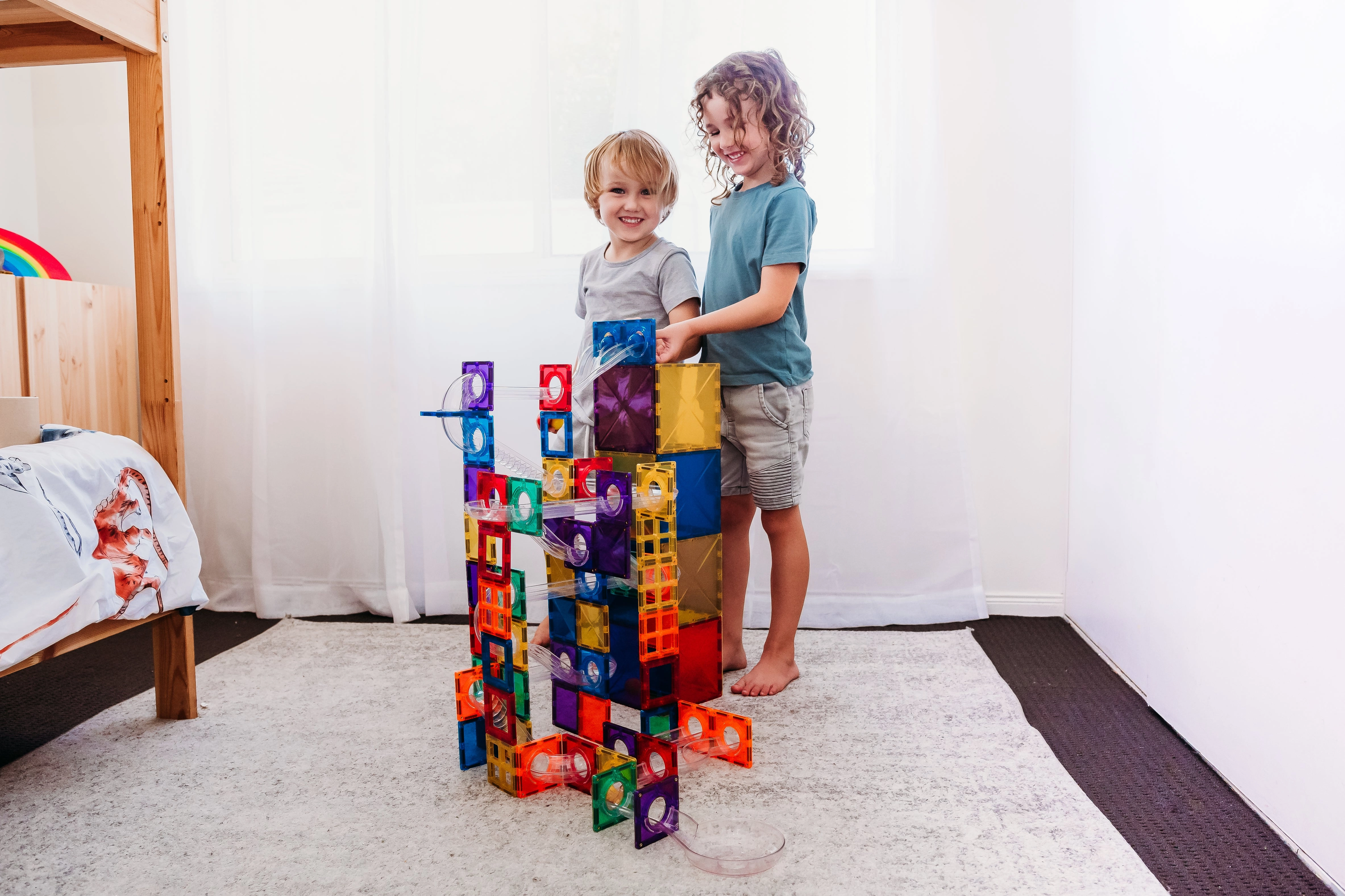 Connetix Tiles Ball Run Set 92 Pieces (Rainbow)