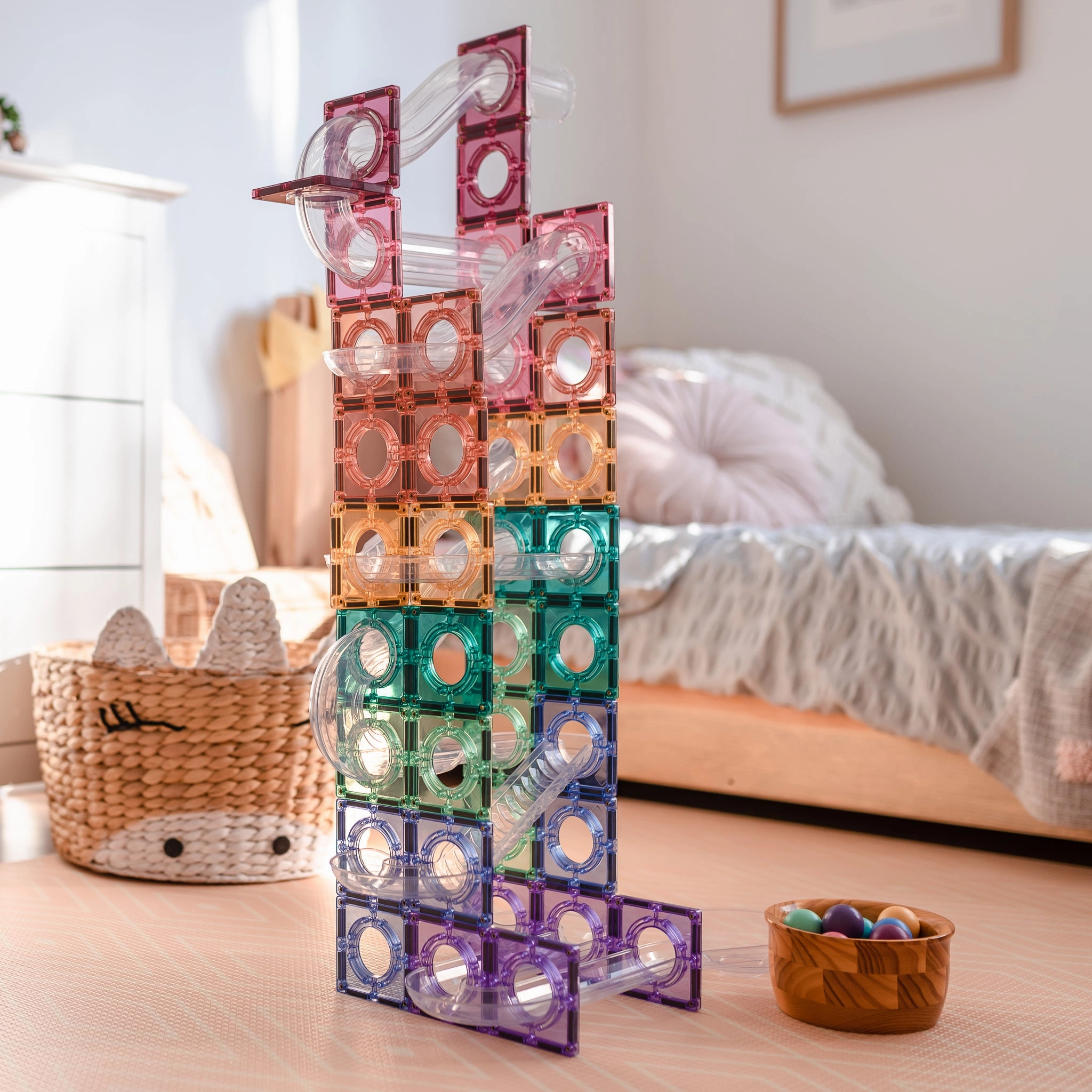 Connetix Tiles Ball Run Set  (Pastel)