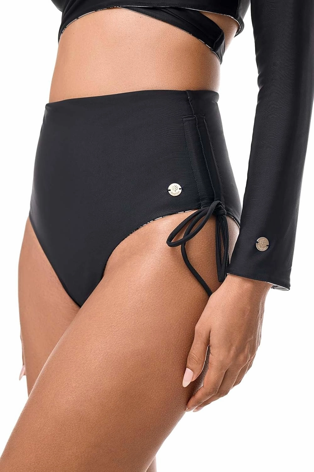 Coolibar UPF 50  Women's Myrtle Reversible Ruche Adjustable Swim Bottoms - Sun Protective