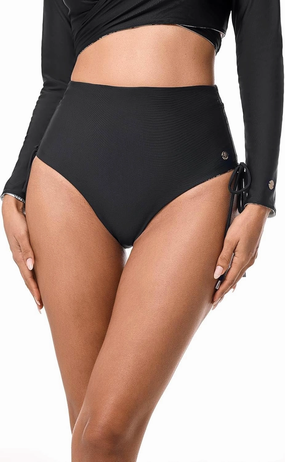 Coolibar UPF 50  Women's Myrtle Reversible Ruche Adjustable Swim Bottoms - Sun Protective