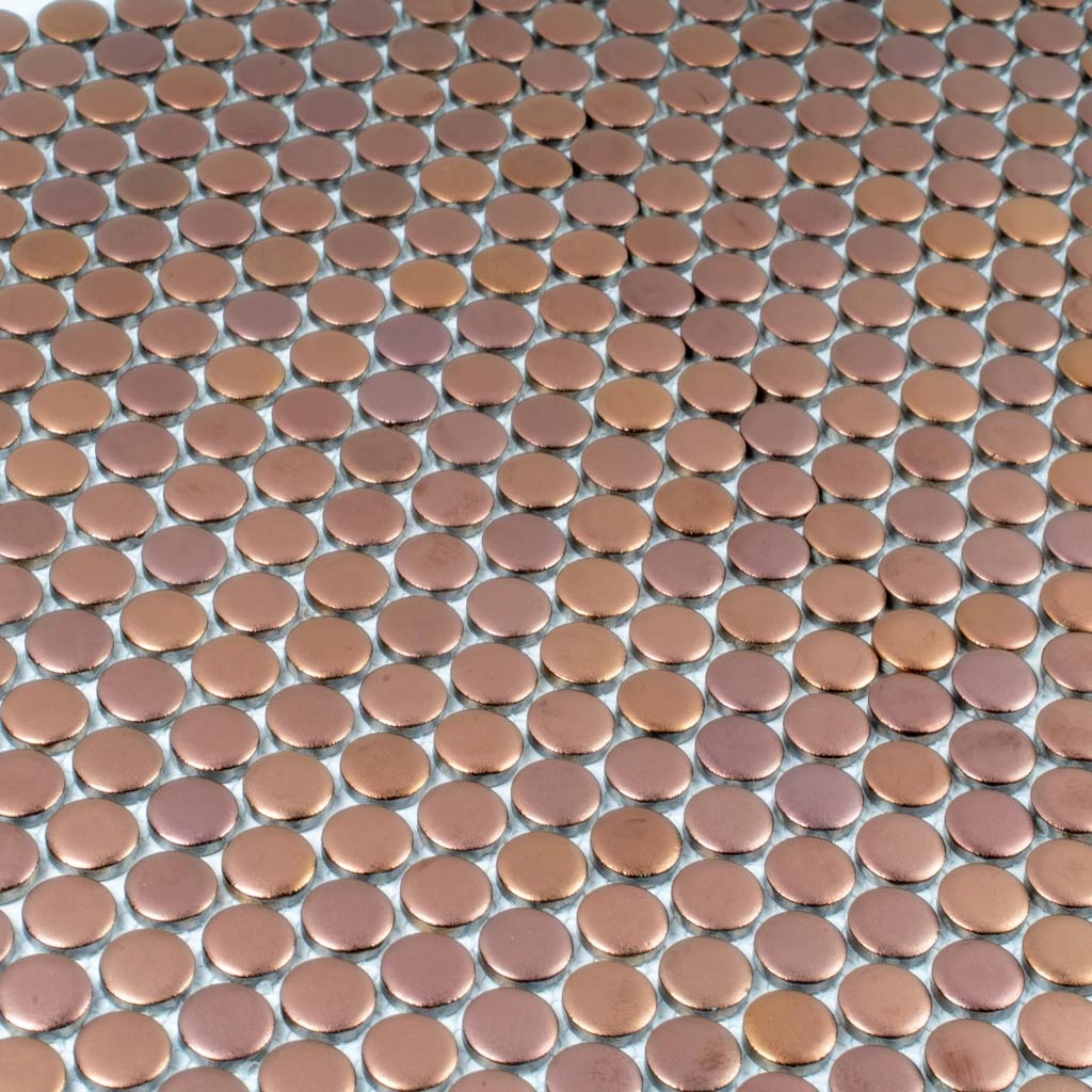 Copper Gold 12x12 Matte Penny Round Porcelain Mosaic Tile (10 pack, 9.87 sq ft/case)