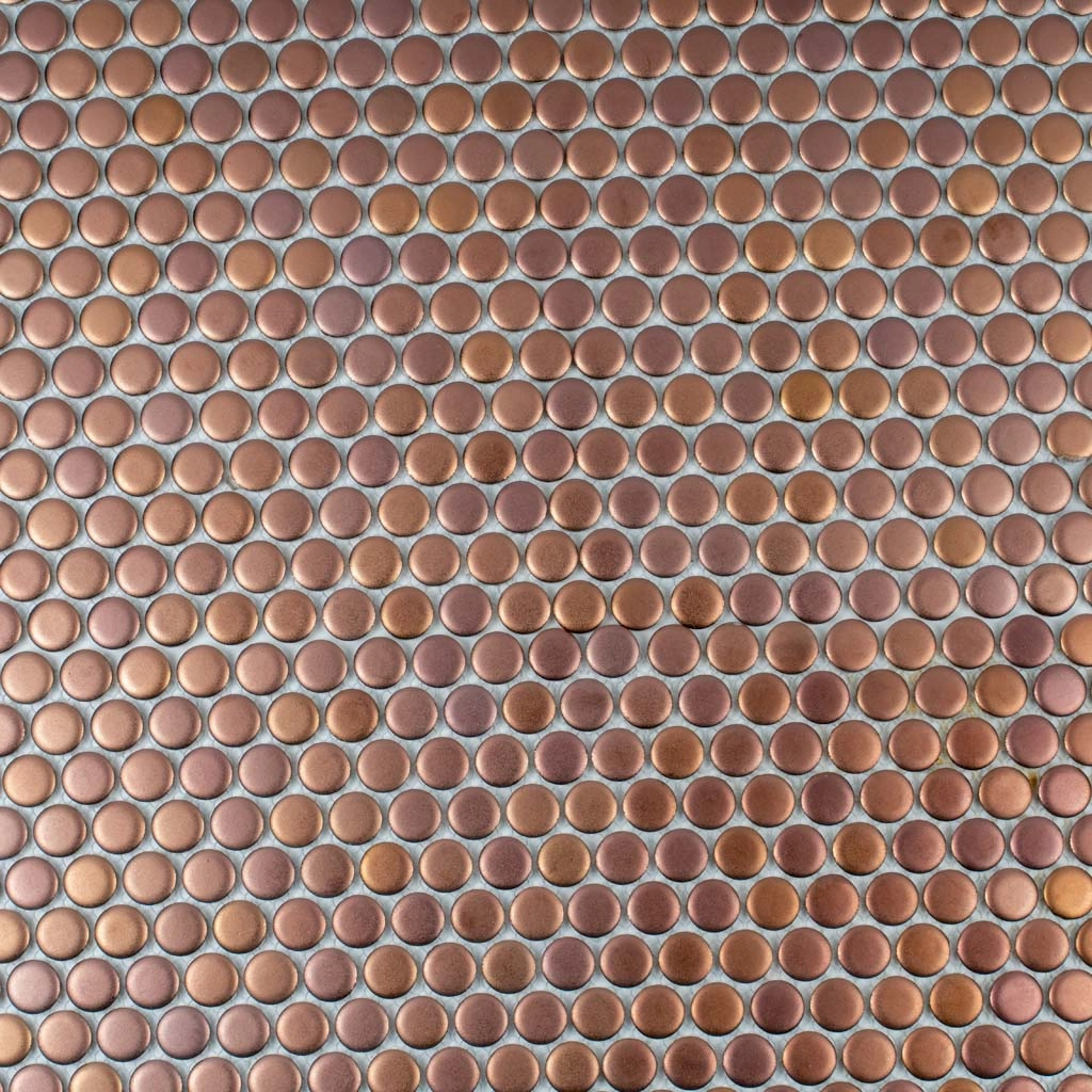 Copper Gold 12x12 Matte Penny Round Porcelain Mosaic Tile (10 pack, 9.87 sq ft/case)