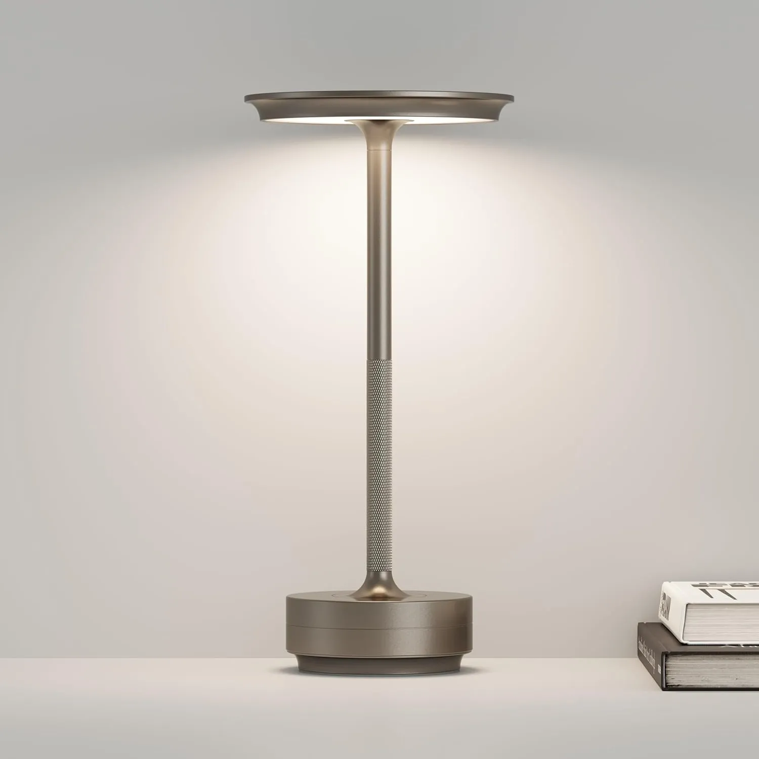 Cordless Table Lamp,Portable LED5000mAh Battery Operated,3 Levels of Brightness Dimming Up with Memory Function,for Restaurant/BBQ/Bars/Outdoor Party/Cafe Night Light(Coffee)