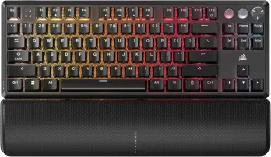 Corsair K70 PRO TKL RGB Tenkeyless Mechanical Wired Gaming Keyboard – Pre-Lubed Hall Effect MGX Hyperdrive Adjustable Switches, Simultaneous SOCD and Rapid Trigger, ABS Double-Shot, QWERTY NA – Black