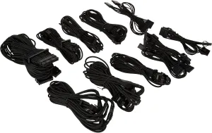 CORSAIR Premium Individually Sleeved PSU Cables Pro Kit for Corsair PSUs – Black, 2 Year Warranty