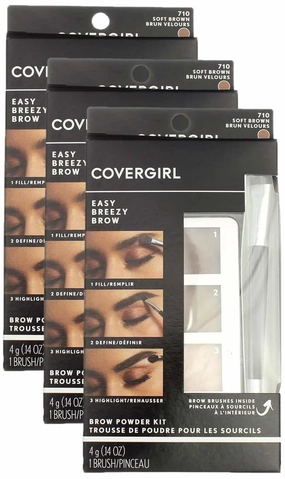 COVERGIRL Easy Breezy Brow Powder Kit, Soft Brown (packaging may vary) (Pack of 3)