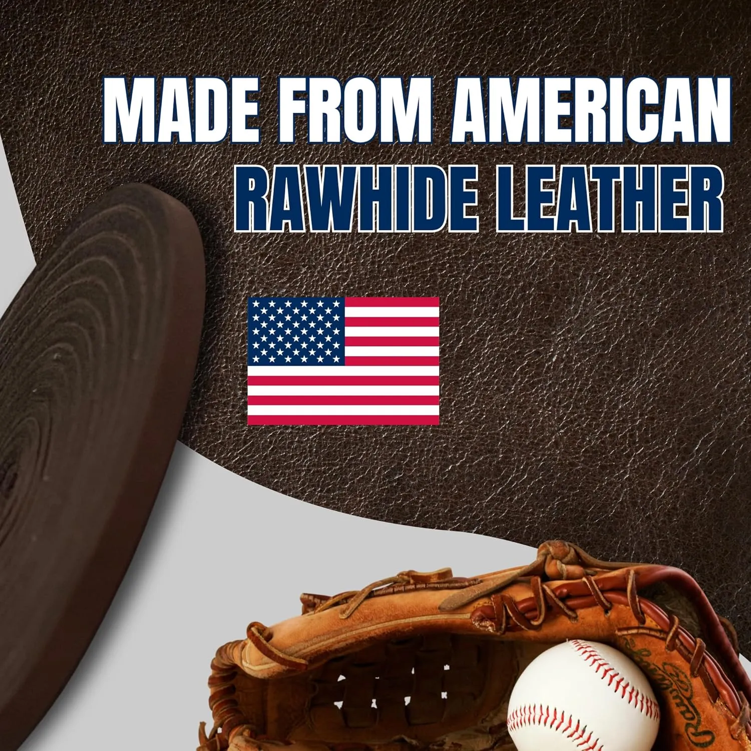Covey Sports Baseball Glove Lace Kit with Leather Rawhide Laces & Needle - Complete Softball Glove Lacing Kit for Repair & Maintenance - Genuine American Leather Straps in Multiple Colors