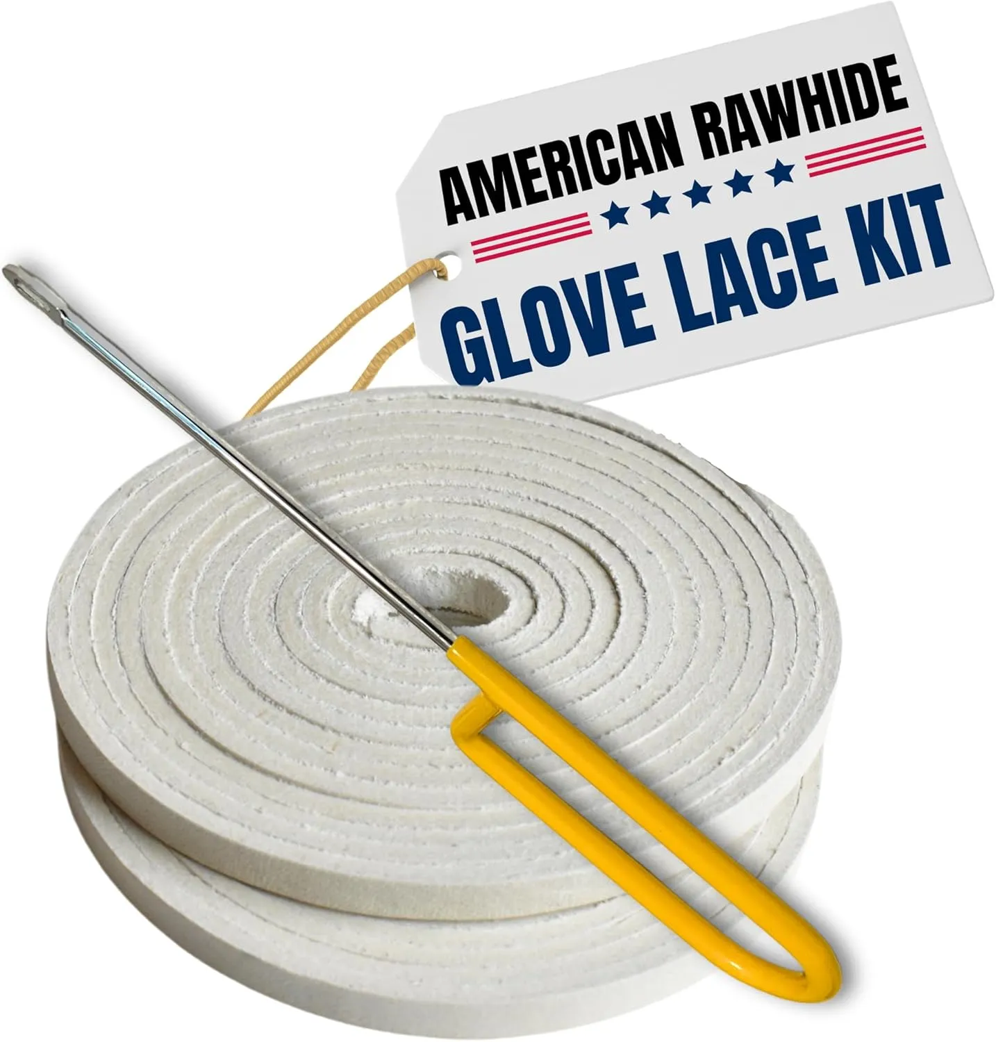 Covey Sports Baseball Glove Lace Kit with Leather Rawhide Laces & Needle - Complete Softball Glove Lacing Kit for Repair & Maintenance - Genuine American Leather Straps in Multiple Colors