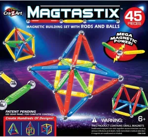 Cra-Z-Art Magtastix Balls & Rods Building Kit for 72 months to 1188 months, (45 Piece) (Package may vary)