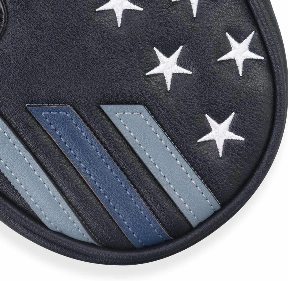 Craftsman Golf Blue Strips Stars Mallet Mid-Mallet Blade Putter Head Cover Headcover Magnetic Closure Alignment Stick Case Holder