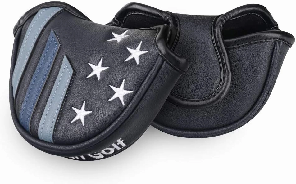 Craftsman Golf Blue Strips Stars Mallet Mid-Mallet Blade Putter Head Cover Headcover Magnetic Closure Alignment Stick Case Holder