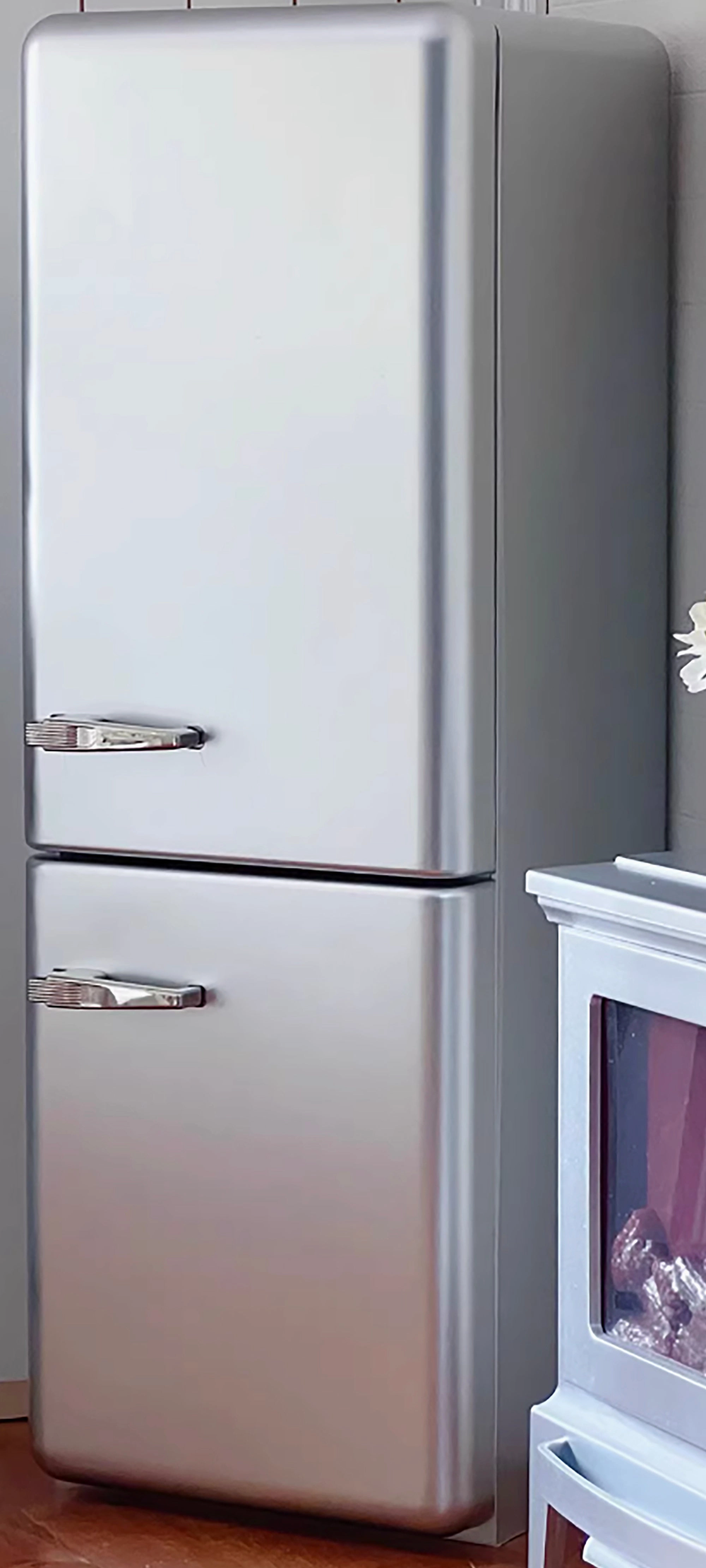 Craftuneed 1:6 miniature dollhouse double door refrigerator mini doll fridge furniture