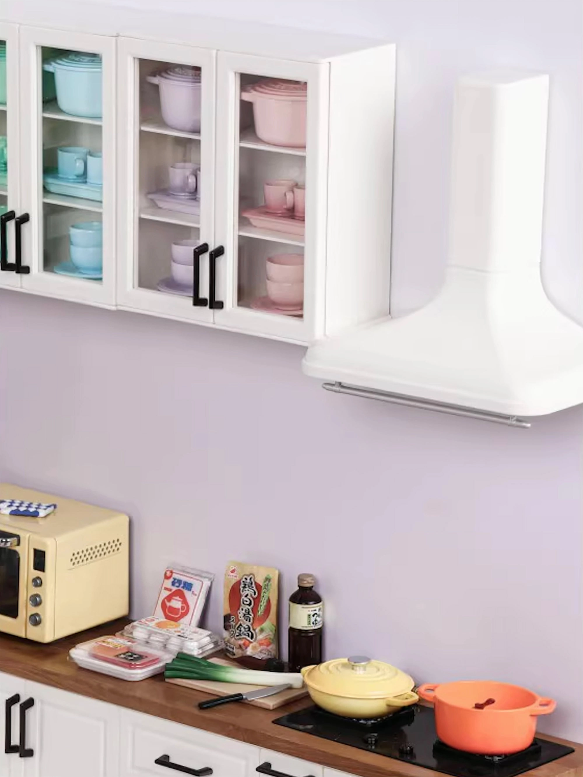 Craftuneed 1:6 Miniature Dollhouse Kitchen Range Hood Doll Extractor Hood with LED Light & Detachable Design