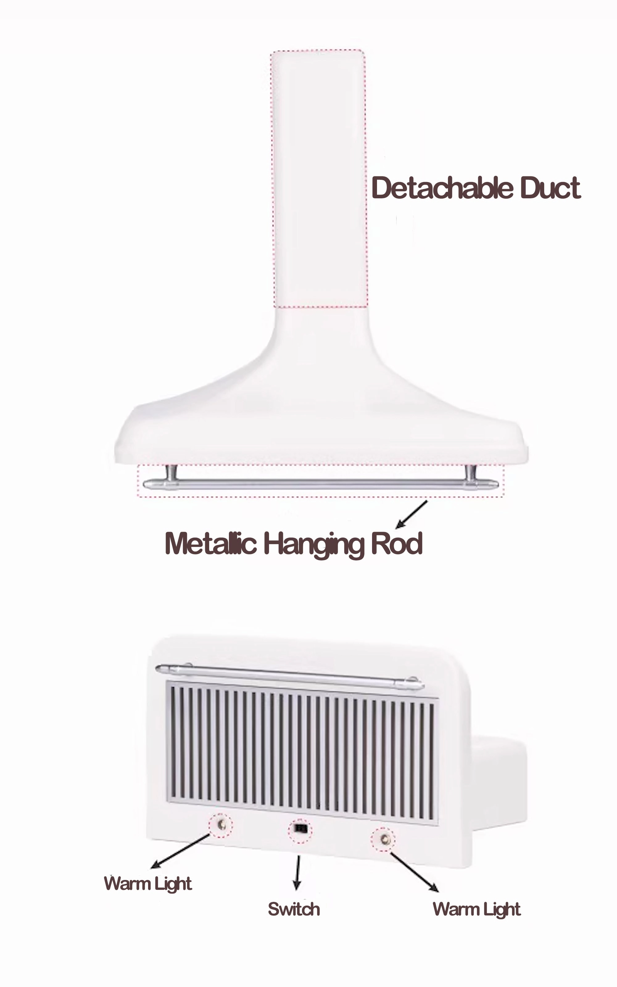 Craftuneed 1:6 Miniature Dollhouse Kitchen Range Hood Doll Extractor Hood with LED Light & Detachable Design