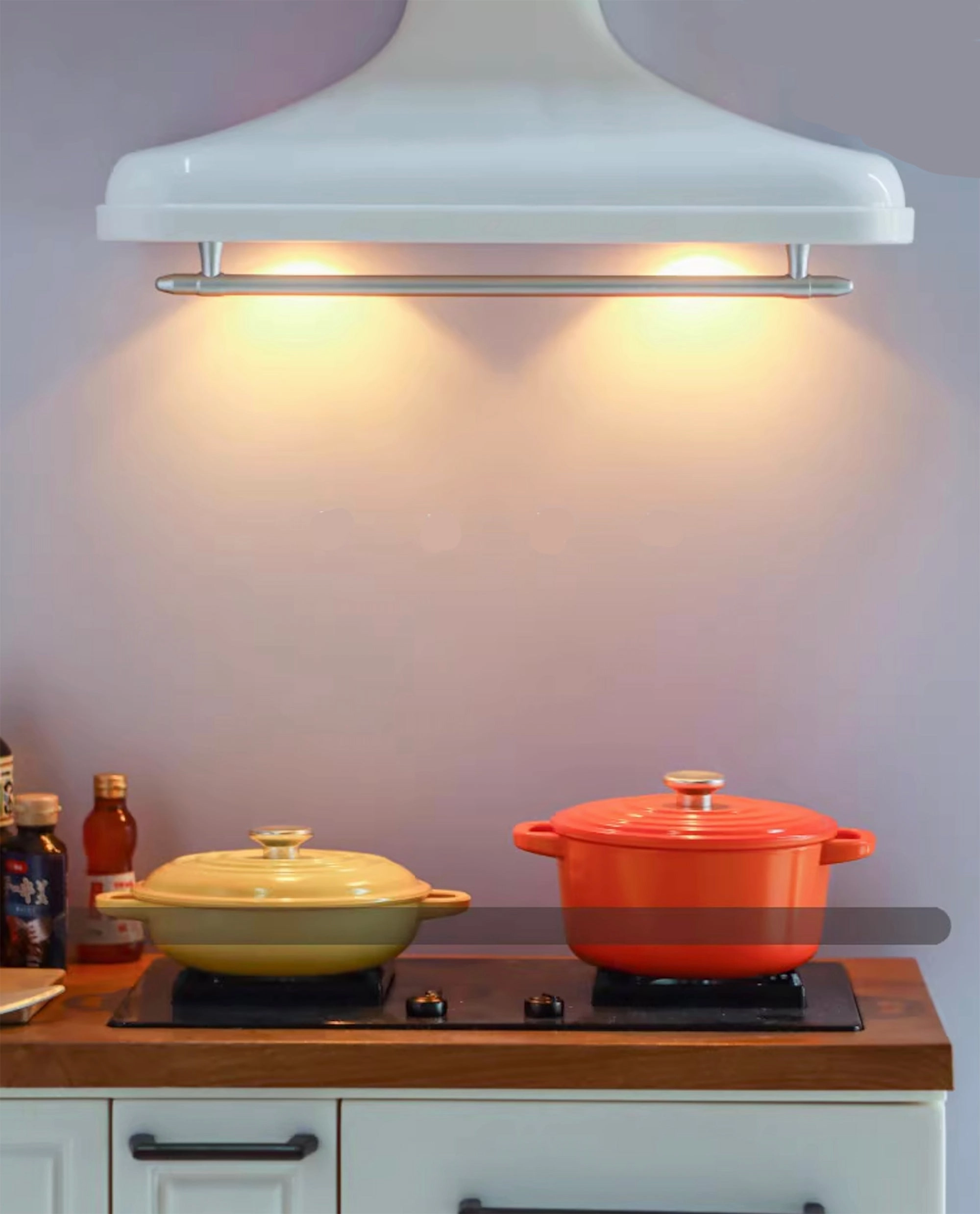 Craftuneed 1:6 Miniature Dollhouse Kitchen Range Hood Doll Extractor Hood with LED Light & Detachable Design